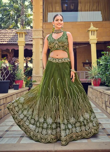 Nsf Design No. 345 Net With Ribbon Work Lehenga With Blouse Dupatta Wholesale In India